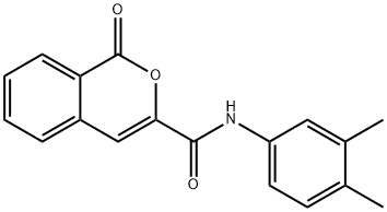 N-(3,4-dimethylphenyl)-1-oxo-1H-isochromene-3-carboxamide Struktur