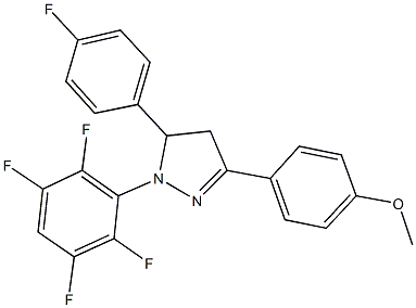 5-(4-fluorophenyl)-3-(4-methoxyphenyl)-1-(2,3,5,6-tetrafluorophenyl)-4,5-dihydro-1H-pyrazole Struktur