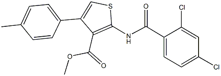 methyl 2-[(2,4-dichlorobenzoyl)amino]-4-(4-methylphenyl)-3-thiophenecarboxylate Struktur