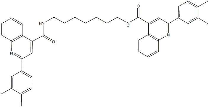 2-(3,4-dimethylphenyl)-N-[7-({[2-(3,4-dimethylphenyl)-4-quinolinyl]carbonyl}amino)heptyl]-4-quinolinecarboxamide Struktur