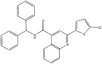 N-benzhydryl-2-(5-chloro-2-thienyl)-4-quinolinecarboxamide Struktur