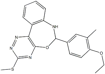 ethyl 2-methyl-4-[3-(methylsulfanyl)-6,7-dihydro[1,2,4]triazino[5,6-d][3,1]benzoxazepin-6-yl]phenyl ether Struktur