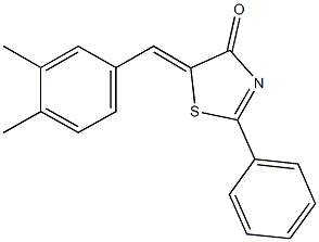 5-(3,4-dimethylbenzylidene)-2-phenyl-1,3-thiazol-4(5H)-one Struktur