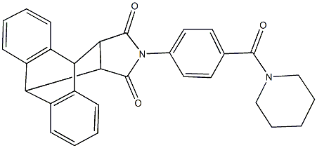 17-[4-(1-piperidinylcarbonyl)phenyl]-17-azapentacyclo[6.6.5.0~2,7~.0~9,14~.0~15,19~]nonadeca-2,4,6,9,11,13-hexaene-16,18-dione Struktur