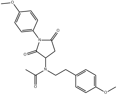 N-[1-(4-methoxyphenyl)-2,5-dioxopyrrolidin-3-yl]-N-[2-(4-methoxyphenyl)ethyl]acetamide Struktur