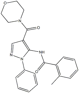 2-methyl-N-[4-(4-morpholinylcarbonyl)-1-phenyl-1H-pyrazol-5-yl]benzamide Struktur