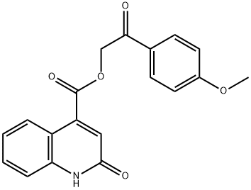 2-(4-methoxyphenyl)-2-oxoethyl 2-hydroxy-4-quinolinecarboxylate Struktur