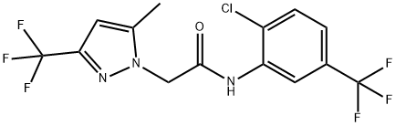 N-[2-chloro-5-(trifluoromethyl)phenyl]-2-[5-methyl-3-(trifluoromethyl)-1H-pyrazol-1-yl]acetamide Struktur