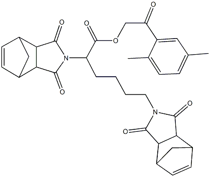 2-(2,5-dimethylphenyl)-2-oxoethyl 2,6-bis(3,5-dioxo-4-azatricyclo[5.2.1.0~2,6~]dec-8-en-4-yl)hexanoate Struktur