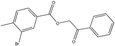 2-oxo-2-phenylethyl 3-bromo-4-methylbenzoate Struktur