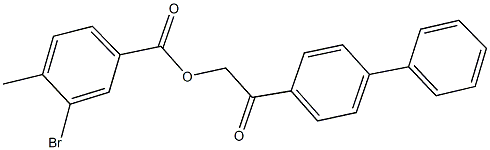 2-[1,1'-biphenyl]-4-yl-2-oxoethyl 3-bromo-4-methylbenzoate Struktur