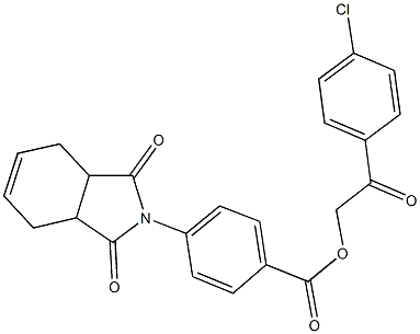 2-(4-chlorophenyl)-2-oxoethyl 4-(1,3-dioxo-1,3,3a,4,7,7a-hexahydro-2H-isoindol-2-yl)benzoate Struktur