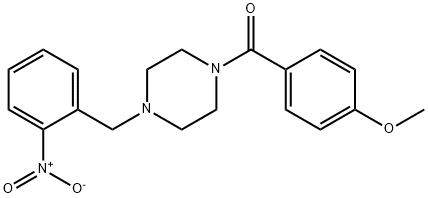 1-{2-nitrobenzyl}-4-(4-methoxybenzoyl)piperazine Struktur