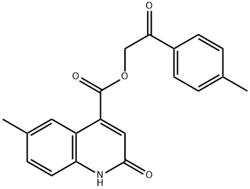 2-(4-methylphenyl)-2-oxoethyl 2-hydroxy-6-methyl-4-quinolinecarboxylate Struktur