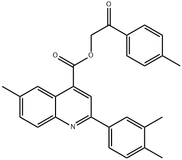 2-(4-methylphenyl)-2-oxoethyl 2-(3,4-dimethylphenyl)-6-methyl-4-quinolinecarboxylate Struktur