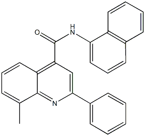 8-methyl-N-(1-naphthyl)-2-phenyl-4-quinolinecarboxamide Struktur