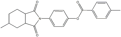 4-(5-methyl-1,3-dioxooctahydro-2H-isoindol-2-yl)phenyl 4-methylbenzoate Struktur