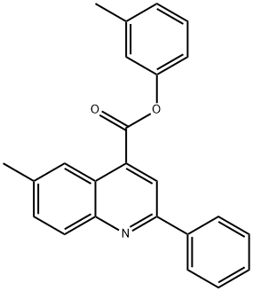 3-methylphenyl 6-methyl-2-phenyl-4-quinolinecarboxylate Struktur