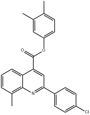 3,4-dimethylphenyl 2-(4-chlorophenyl)-8-methyl-4-quinolinecarboxylate Struktur