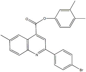 3,4-dimethylphenyl 2-(4-bromophenyl)-6-methyl-4-quinolinecarboxylate Struktur