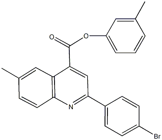 3-methylphenyl 2-(4-bromophenyl)-6-methyl-4-quinolinecarboxylate Struktur