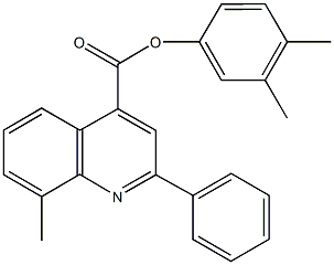 3,4-dimethylphenyl 8-methyl-2-phenyl-4-quinolinecarboxylate Struktur