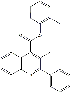 2-methylphenyl 3-methyl-2-phenyl-4-quinolinecarboxylate Struktur