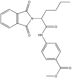 methyl 4-{[2-(1,3-dioxo-1,3-dihydro-2H-isoindol-2-yl)hexanoyl]amino}benzoate Struktur