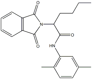 N-(2,5-dimethylphenyl)-2-(1,3-dioxo-1,3-dihydro-2H-isoindol-2-yl)hexanamide Struktur