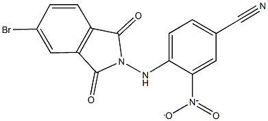 4-[(5-bromo-1,3-dioxo-1,3-dihydro-2H-isoindol-2-yl)amino]-3-nitrobenzonitrile Struktur