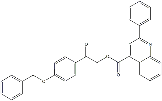 2-[4-(benzyloxy)phenyl]-2-oxoethyl 2-phenyl-4-quinolinecarboxylate Struktur