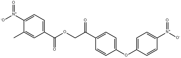 2-(4-{4-nitrophenoxy}phenyl)-2-oxoethyl 4-nitro-3-methylbenzoate Struktur