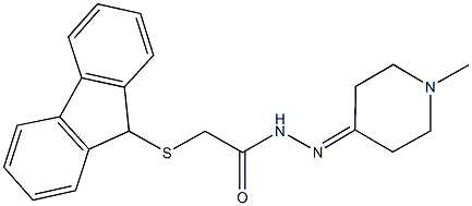 2-(9H-fluoren-9-ylsulfanyl)-N'-(1-methyl-4-piperidinylidene)acetohydrazide Struktur