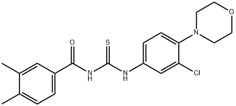 N-[3-chloro-4-(4-morpholinyl)phenyl]-N'-(3,4-dimethylbenzoyl)thiourea Struktur