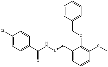 N'-[2-(benzyloxy)-3-methoxybenzylidene]-4-chlorobenzohydrazide Struktur