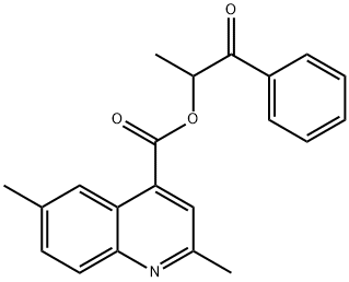 1-methyl-2-oxo-2-phenylethyl 2,6-dimethyl-4-quinolinecarboxylate Struktur