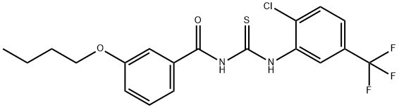 N-(3-butoxybenzoyl)-N'-[2-chloro-5-(trifluoromethyl)phenyl]thiourea Struktur