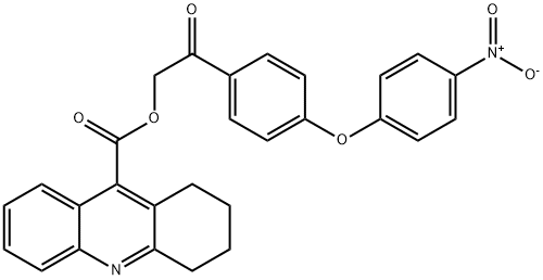 2-(4-{4-nitrophenoxy}phenyl)-2-oxoethyl 1,2,3,4-tetrahydro-9-acridinecarboxylate Struktur