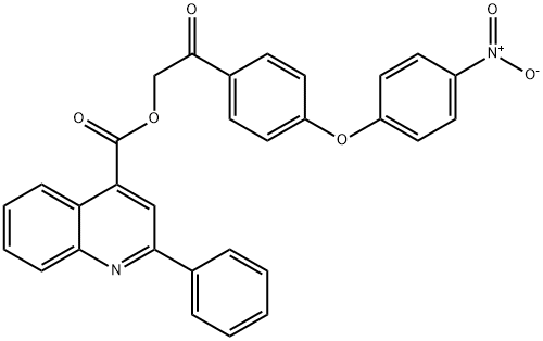 2-(4-{4-nitrophenoxy}phenyl)-2-oxoethyl 2-phenylquinoline-4-carboxylate Struktur