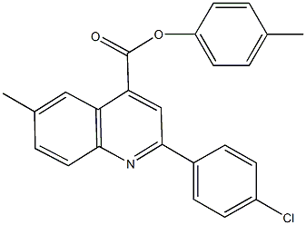 4-methylphenyl 2-(4-chlorophenyl)-6-methyl-4-quinolinecarboxylate Struktur