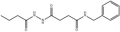 N-benzyl-4-(2-butyrylhydrazino)-4-oxobutanamide Struktur