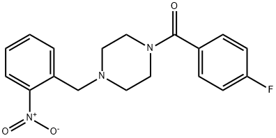 1-[(4-fluorophenyl)carbonyl]-4-({2-nitrophenyl}methyl)piperazine Struktur