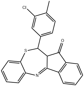 6-(3-chloro-4-methylphenyl)-6,6a-dihydro-7H-indeno[2,1-c][1,5]benzothiazepin-7-one Struktur