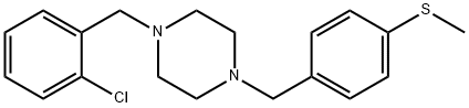 4-{[4-(2-chlorobenzyl)-1-piperazinyl]methyl}phenyl methyl sulfide Struktur