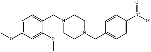 1-(2,4-dimethoxybenzyl)-4-{4-nitrobenzyl}piperazine Struktur