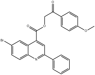 2-(4-methoxyphenyl)-2-oxoethyl 6-bromo-2-phenyl-4-quinolinecarboxylate Struktur