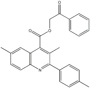 2-oxo-2-phenylethyl 3,6-dimethyl-2-(4-methylphenyl)-4-quinolinecarboxylate Struktur