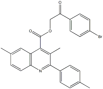 2-(4-bromophenyl)-2-oxoethyl 3,6-dimethyl-2-(4-methylphenyl)-4-quinolinecarboxylate Struktur