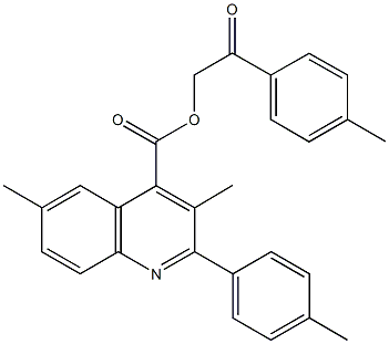 2-(4-methylphenyl)-2-oxoethyl 3,6-dimethyl-2-(4-methylphenyl)-4-quinolinecarboxylate Struktur