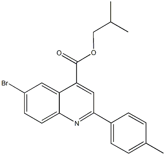 isobutyl 6-bromo-2-(4-methylphenyl)-4-quinolinecarboxylate Struktur